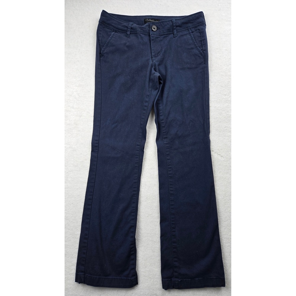 Aeropostale Classic‎ Twill Pants Navy Blue Bootcut Size 0 Short Y2K Retro VTG